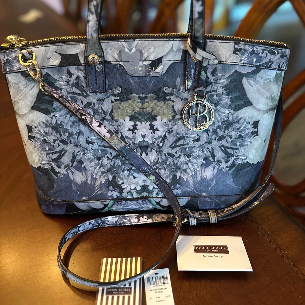 Henri Bendel West 57th Floral Kaleidoscope Saffiano Bag w/ Original Tags in EUC - Picture 2 of 15